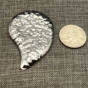 Hammered Silver Scarf Clip Paisley 80S Retro Vintage Soft Girl Cottage Core